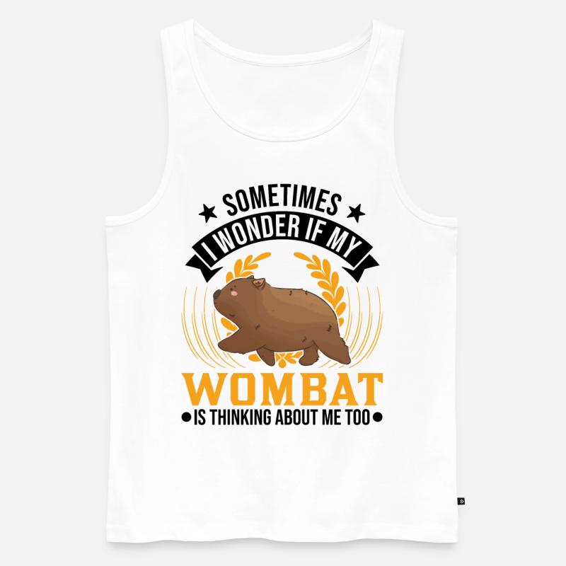 Australischer Wombat Geschenk - Männer Premium Bio Tank Top - Weiß