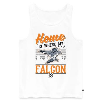 Zuhause ist wo meine Falke ist Turmfalke Falkner - Männer Premium Bio Tank Top - Weiß - Vorne - Michal (187cm)