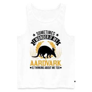 Aardvark Gift Aardvark - Men's Premium Organic Tank Top - white - Front - AI Model Male 178 light (178cm)