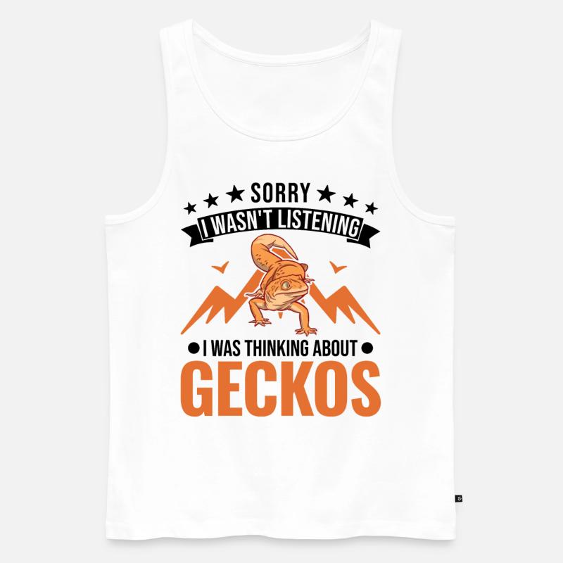 Gecko Geschenk Leopardgecko - Männer Premium Bio Tank Top - Weiß