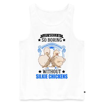 Silk Chicken Cadeau Silkie Chicken Silkie Chicken - Débardeur bio Premium Homme - blanc - Devant - Michal (187cm)