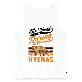 Hyène Cadeau Aardwolf Hyène - Débardeur bio Premium Homme - blanc - Devant - AI Model Male 178 light (178cm)