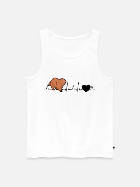 Marmota latido del corazón marmota del bosque - Camiseta de tirantes ecológica prémium para hombre - blanco