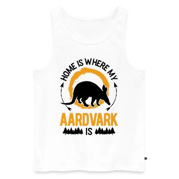 Zuhause ist wo mein Erdferkel ist - Männer Premium Bio Tank Top - Weiß - Vorne - AI Model Male 178 light (178cm)