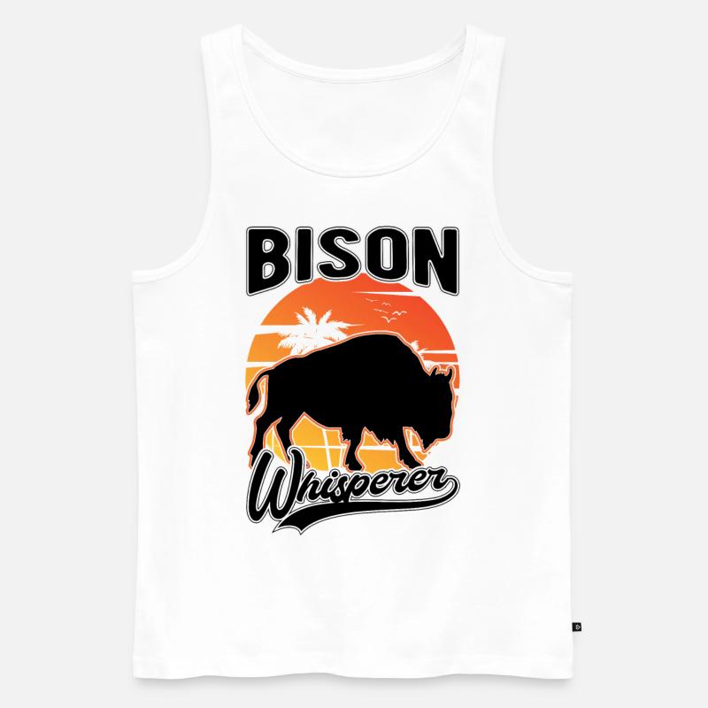 Büffelflüsterer Büffel Flüsterer Wasserbüffel - Männer Premium Bio Tank Top - Weiß
