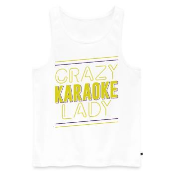 Karaoke Singer Crazy Karaoke Lady - Männer Premium Bio Tank Top - Weiß - Vorne - Michal (187cm)