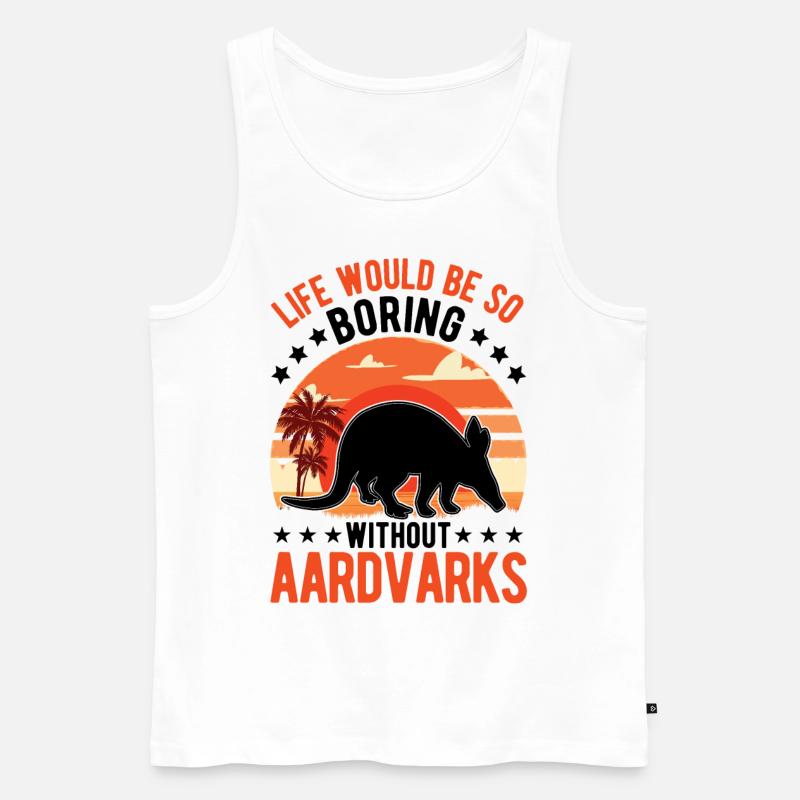 Erdferkel Geschenk Aardvark - Männer Premium Bio Tank Top - Weiß