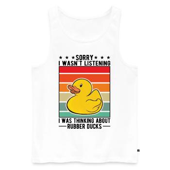 Rubber Duck Gift Squeaky Duck Bathing Duck - Débardeur bio Premium Homme - blanc - Devant - AI Model Male 178 light (178cm)