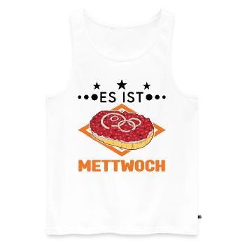 Es ist Mettwoch Mettbrötchen Mett Hackepeter - Männer Premium Bio Tank Top - Weiß - Vorne - Michal (187cm)