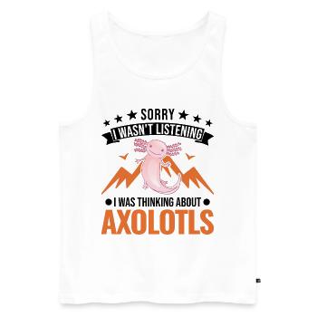 Axolotl Queue Cadeau Amphibien Axolotl - Débardeur bio Premium Homme - blanc - Devant - Michal (187cm)