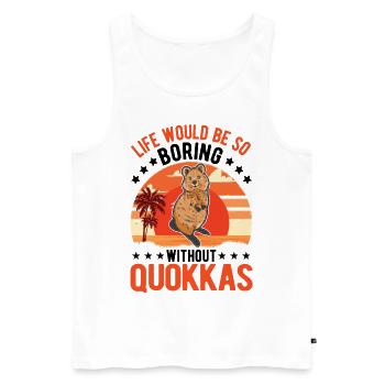 Quokka Gift Kangourou à queue courte - Débardeur bio Premium Homme - blanc - Devant - Michal (187cm)