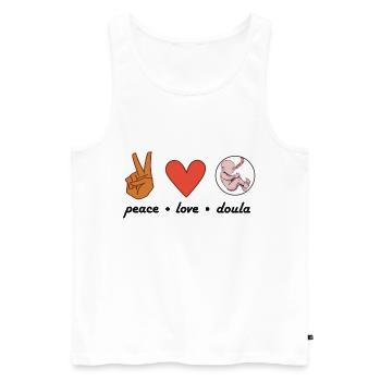 Peace Love Doula Sage-femme - Débardeur bio Premium Homme - blanc - Devant - Michal (187cm)