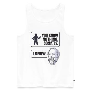 Socrates Philosophy Design für einen Philosophen - Männer Premium Bio Tank Top - Weiß - Vorne - AI Model Male 178 light (178cm)