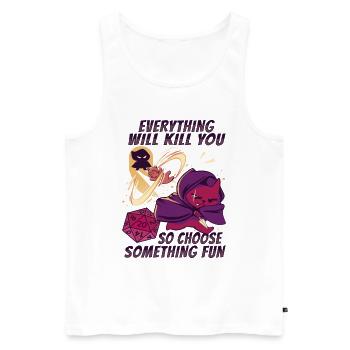 D20 Cat design for an RPG GAMER - Men's Premium Organic Tank Top - white - Front - Michal (187cm)