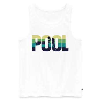 Billiards Pool Player Ball Retro - Men's Premium Organic Tank Top - white - Front - Michal (187cm)