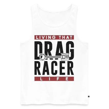 Voiture de course de dragster vivant que - Débardeur bio Premium Homme - blanc - Devant - Michal (187cm)