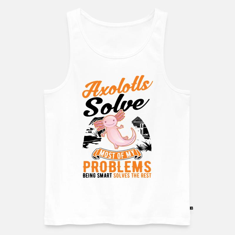 Axolotl Geschenk Schwanzlurch - Männer Premium Bio Tank Top - Weiß