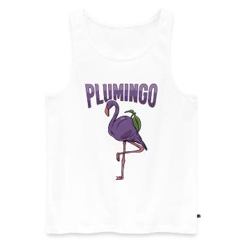 Tiernahrung Pflaumenfruit "plumingo" Flamingo - Männer Premium Bio Tank Top - Weiß - Vorne - Michal (187cm)