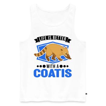 Life is better with a coati - Men's Premium Organic Tank Top - white - Front - Michal (187cm)