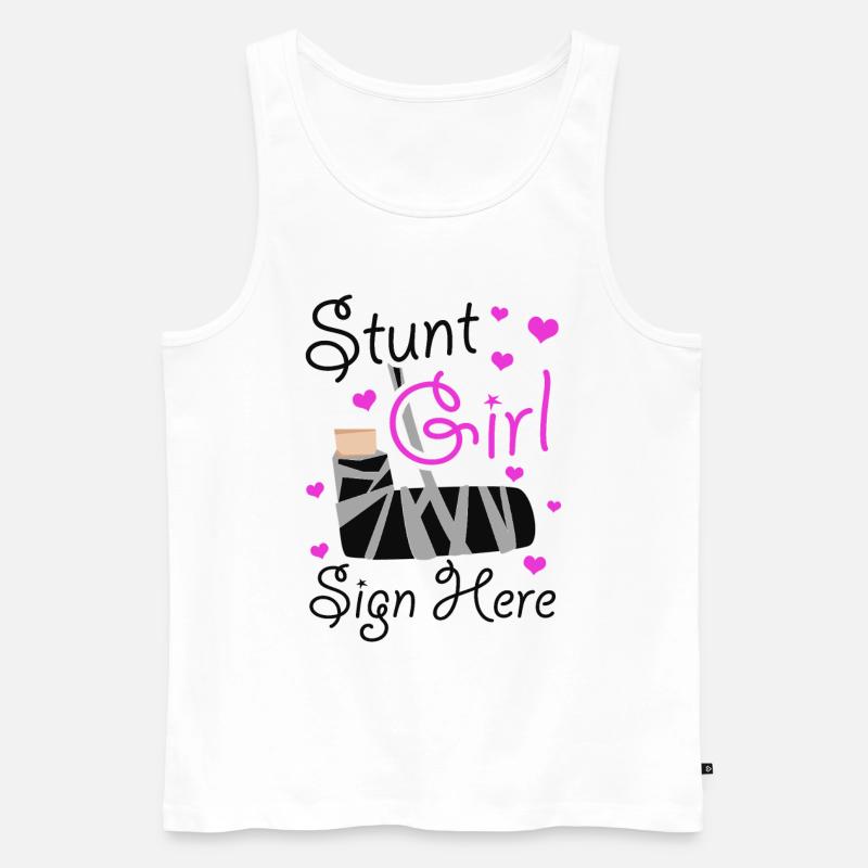 Mädchen-stunt-schild Hier - Männer Premium Bio Tank Top - Weiß