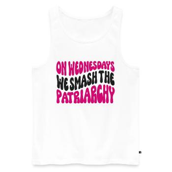 On Wednesdays We Smash The Patriarchy - Men's Premium Organic Tank Top - white - Front - AI Model Male 178 light (178cm)
