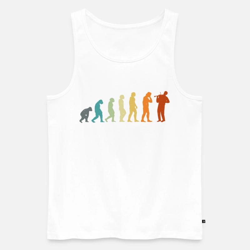 Violin Violinist Evolution Retro - Männer Premium Bio Tank Top - Weiß