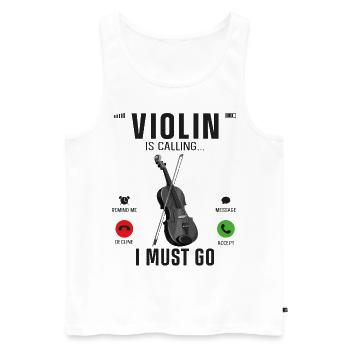 Violin Violinist Phone Display - Men's Premium Organic Tank Top - white - Front - AI Model Male 178 light (178cm)