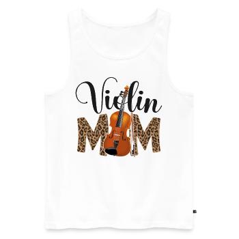 Violon Violoniste Maman Guépard - Débardeur bio Premium Homme - blanc - Devant - Michal (187cm)