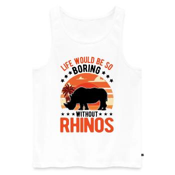 Rhinocéros Cadeau Rhino Rhinocéros - Débardeur bio Premium Homme - blanc - Devant - Michal (187cm)