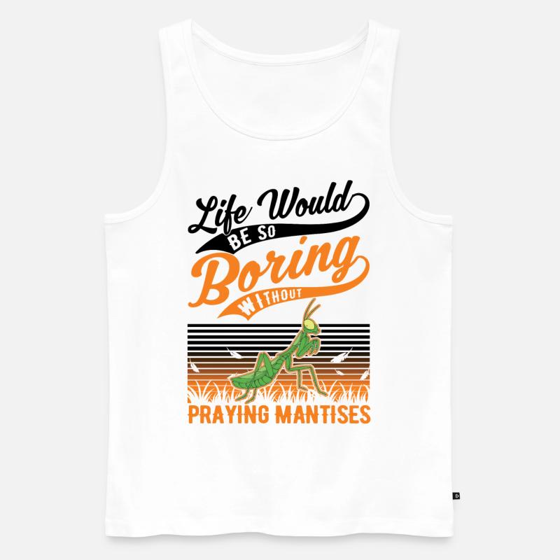 Gottesanbeterin Geschenk Mantis Fangschrecke - Männer Premium Bio Tank Top - Weiß