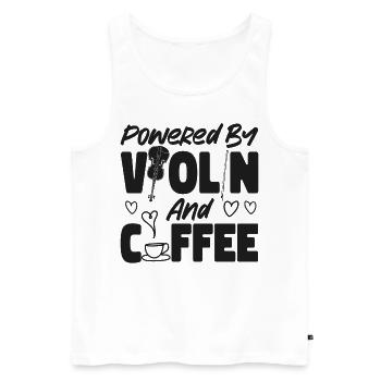 Violin Violinist Coffee Powered By - Männer Premium Bio Tank Top - Weiß - Vorne - Michal (187cm)