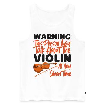 Violoniste Violoniste Avertissement - Débardeur bio Premium Homme - blanc - Devant - Michal (187cm)