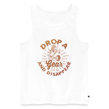 Drop A Gear And Dissapear Dirt Biker Motocross End - Männer Premium Bio Tank Top - Weiß - Vorne - Michal (187cm)