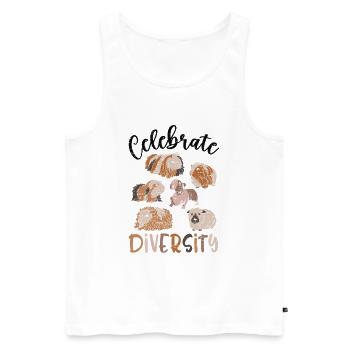 Vielfalt - Lustiges Meerschweinchen-nettes - Männer Premium Bio Tank Top - Weiß - Vorne - Michal (187cm)