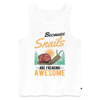 Parce que les escargots sont des escargots géniaux - Débardeur bio Premium Homme - blanc - Devant - Michal (187cm)