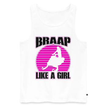 Braap Like A Girl Snowmobile Snowmobile - Men's Premium Organic Tank Top - white - Front - Michal (187cm)