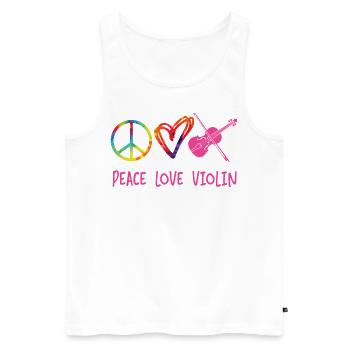 Violon Violoniste Fille Tie Dye - Débardeur bio Premium Homme - blanc - Devant - Michal (187cm)