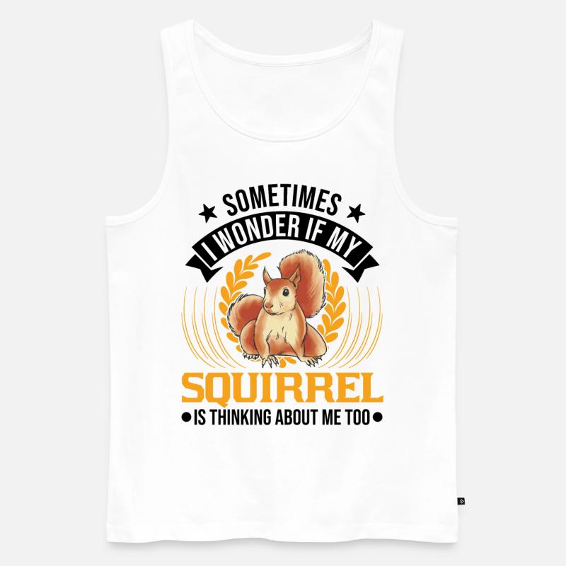 Squirrel Gift Grey Squirrel - Men's Premium Organic Tank Top - white