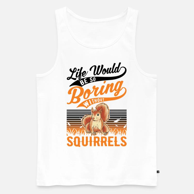 Eichhörnchen Geschenk Squirrel Grauhörnchen - Männer Premium Bio Tank Top - Weiß