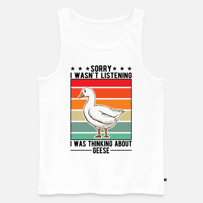 Gänse Geschenk Gänsezüchter Gans - Männer Premium Bio Tank Top - Weiß