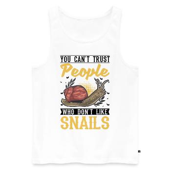 Escargot Cadeau Vignoble Escargot - Débardeur bio Premium Homme - blanc - Devant - Michal (187cm)