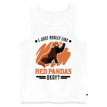 J’aime vraiment Red Pandas Roter Panda - Débardeur bio Premium Homme - blanc - Devant - Michal (187cm)