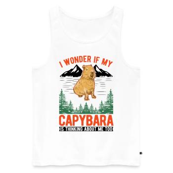 Capybara Wasserschwein Capibara - Men's Premium Organic Tank Top - white - Front - AI Model Male 178 light (178cm)