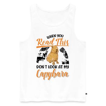 Capybara Gift Capibara capybara - Men's Premium Organic Tank Top - white - Front - AI Model Male 178 light (178cm)