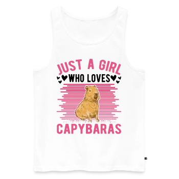 Just a Girl Who loves Capybaras Capybara Mädchen - Men's Premium Organic Tank Top - white - Front - Michal (187cm)