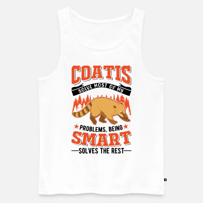 Nasenbär Geschenk Coati Rüsselbär - Männer Premium Bio Tank Top - Weiß