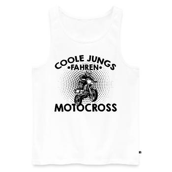 Coole Jungs Fahren Motocross Enduro Motorradfahren - Männer Premium Bio Tank Top - Weiß - Vorne - Michal (187cm)