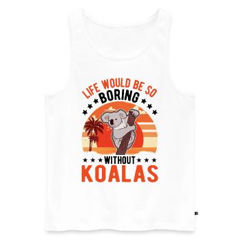 Amoureux des koalas Ours koala - Débardeur bio Premium Homme - blanc - Devant - AI Model Male 178 light (178cm)