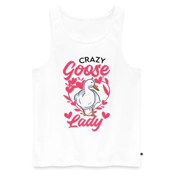 Crazy Goose lady geese goose breeder - Men's Premium Organic Tank Top - white - Front - Michal (187cm)