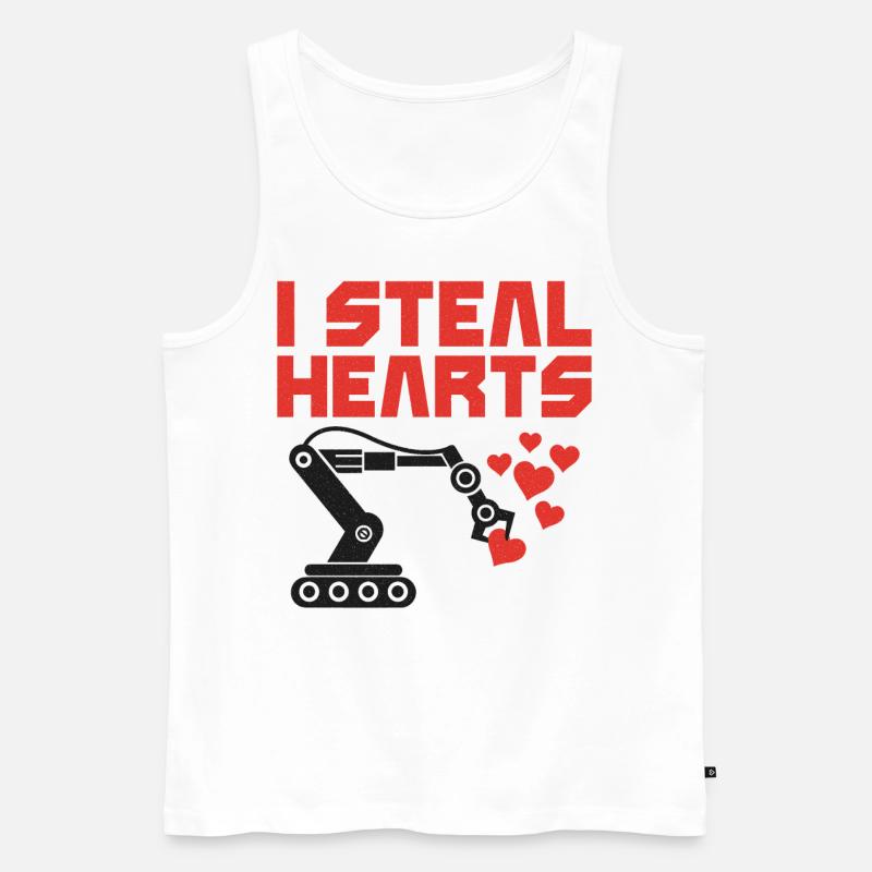 Robot Robotics Engineer Valentines - Männer Premium Bio Tank Top - Weiß